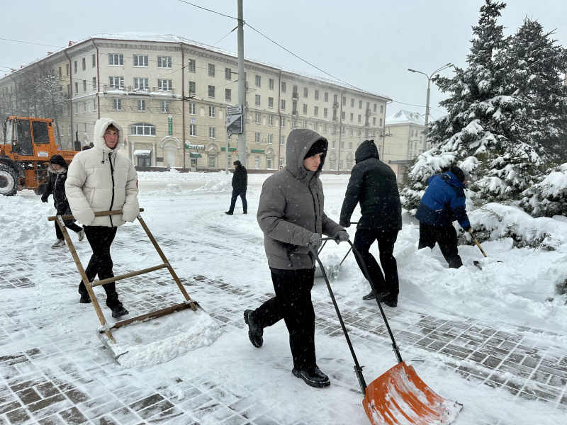 Представители Президентской Академии приняли участие в расчистке снега